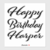 Harper Name Vorname black Sticker Geburtstag (Blatt)