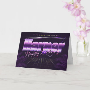 Harper Name Vorname lila retro Karte Geburtstag
