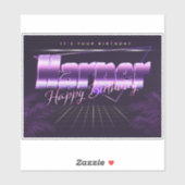 Harper Name Vorname lila retro Sticker Geburtstag (Blatt)