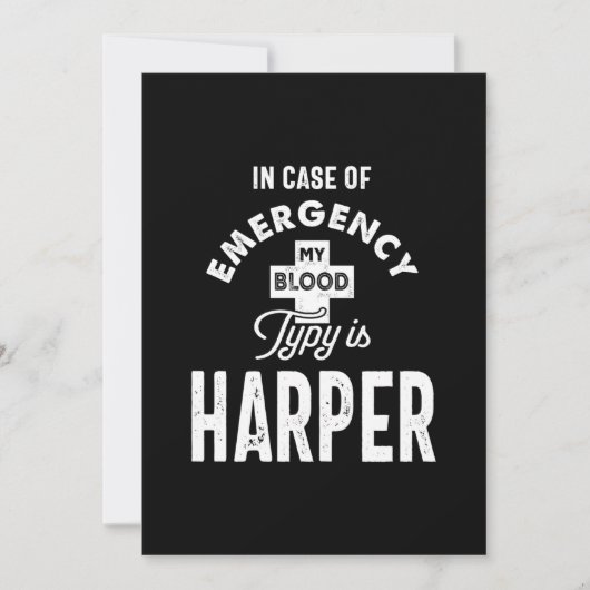 Harper Personalisiert Name Birthday Gift Einladung (Vorderseite)