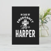 Harper Personalisiert Name Birthday Gift Einladung (Stehend Vorderseite)