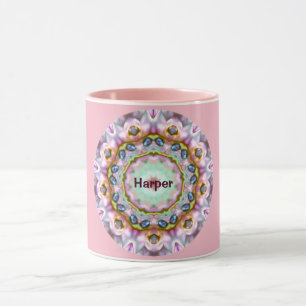 HARPER ~ Personalisiert Paua Muschel Fraktal ~ Tasse