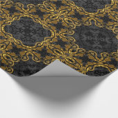 Harper Rush Midnight Elegante Barock Geschenkpapier (Ecke)