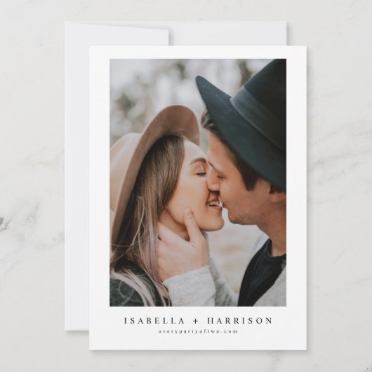 HARPER Schwarz-weiß Boho Arch Foto Save the Date Einladung (Rückseite)