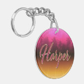 Harper Vorname Name golden pink Schlüsselanhänger (Vorderseite links)