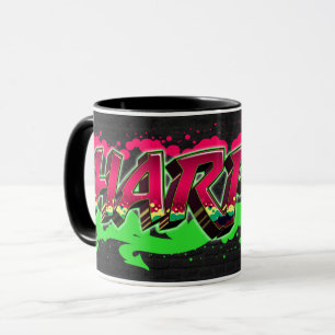 Harper Vorname Name Graffiti red green Tasse