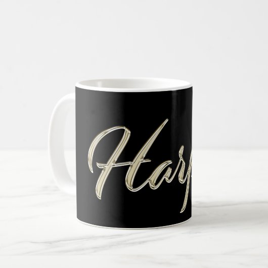 Harper white gold Handwriting Tasse Kaffeetasse (Vorderseite Links)