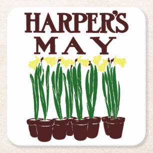 Harper's 1899 Edward Penfield Daffodils Rechteckiger Pappuntersetzer