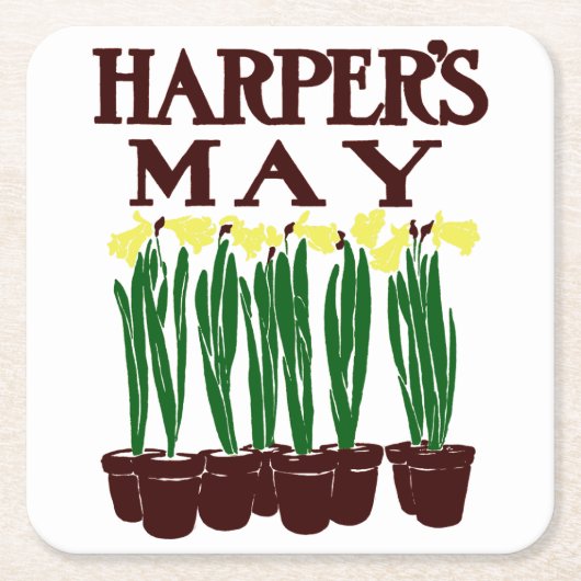 Harper's 1899 Edward Penfield Daffodils Rechteckiger Pappuntersetzer (Vorderseite)