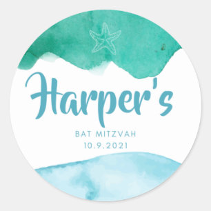 Harpers Bat Mitzvah Runder Aufkleber