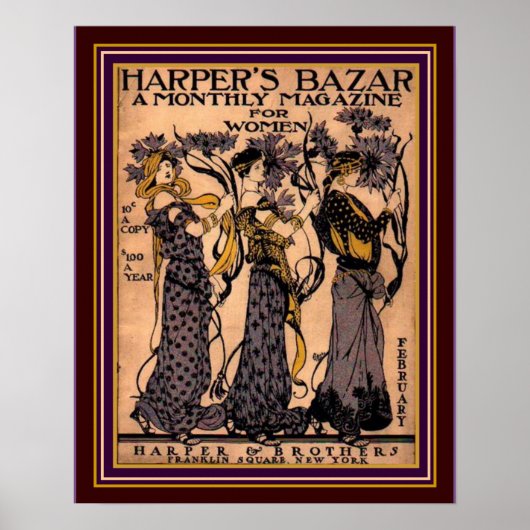 Harpers Bazar Art Deco Cover 16 x 20 Poster (Vorne)
