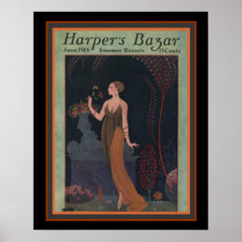 Harpers Bazar- Barbier 1914 Deko Cover 16 x 20