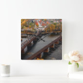 Harpers Ferry in the Fall Quadratische Wanduhr (Zuhause)