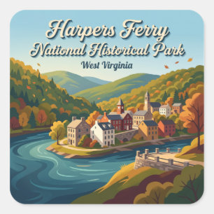 Harpers Ferry National Historical Park USA Quadratischer Aufkleber