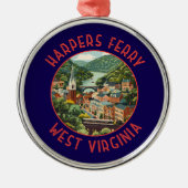 Harpers Ferry West Virginia Distressed Circle Ornament Aus Metall (Vorne)