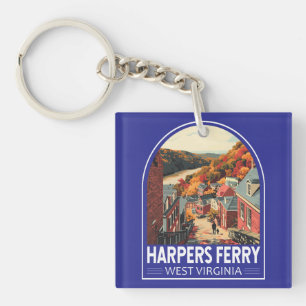 Harpers Ferry West Virginia Reise Kunst Vintage Schlüsselanhänger
