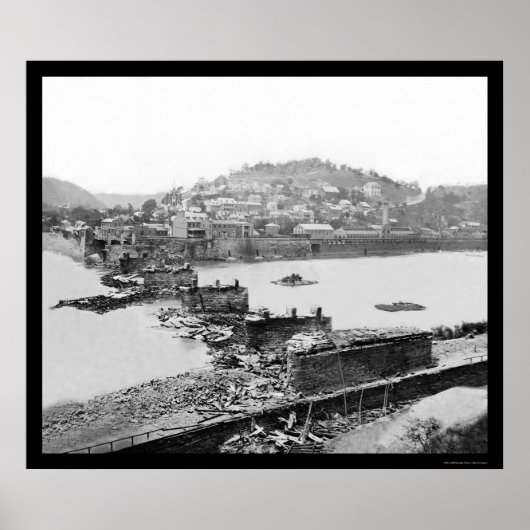 Harpers Ferry, WV Railroad Bridge Ruins 1862 Poster (Vorne)