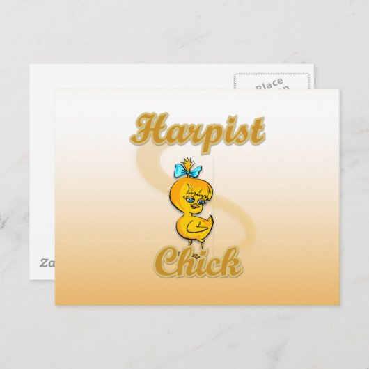 Harpist Chick Postkarte (Vorne/Hinten)