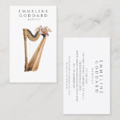 Harpist Harp Musician Teacher Visitenkarte (Vorne/Hinten)