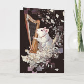 Harpist Rat Greeting Card – Minimal Elegance Karte (Rückseite)