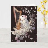 Harpist Rat Greeting Card – Minimal Elegance Karte (Gelbe Blume)