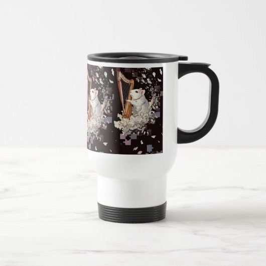 Harpist Rat Mug – Aesthetic Minimal Art Reisebecher (Rechts)