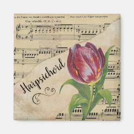 Harpsichord Elegant Vintage Noten Magnet