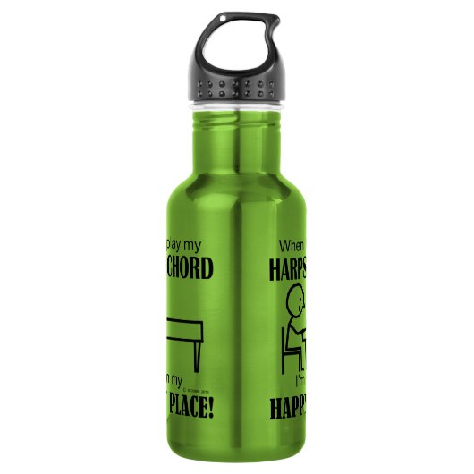 Harpsichord Happy Place Water Flasche Edelstahlflasche (Vorderseite)