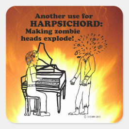 Harpsichord Zombie Explode Square Sticker
