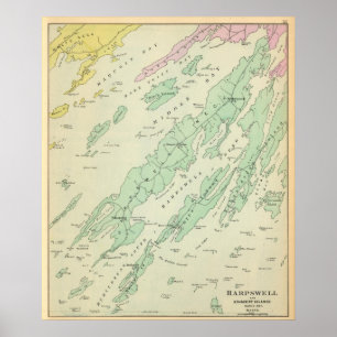Harpswell, angrenzende Inseln Poster