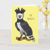 Harpy-Adler-Cartoon Karte (Gelbe Blume)