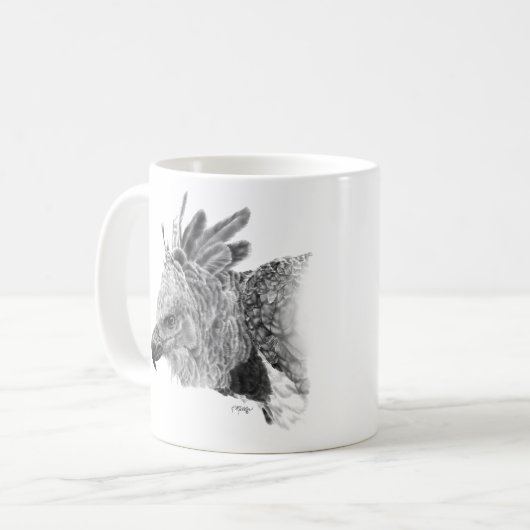 Harpy-Adler-Zeichnen Kaffeetasse (Vorderseite Links)
