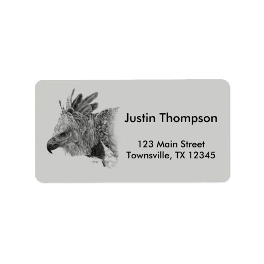 Harpy Eagle Zeichnend Adressaufkleber (Vorne)