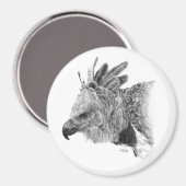 Harpy Eagle Zeichnend Magnet (Vorderseite/Rückseite)