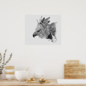 Harpy Eagle Zeichnend Poster (Küche)