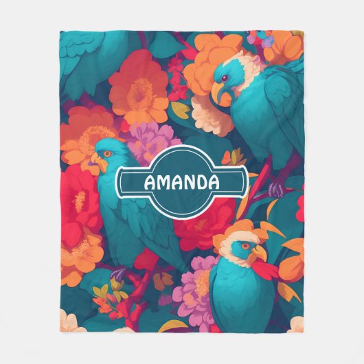 Harpy Floral Personalisiertes Muster Fleecedecke (Vorderseite)