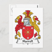 Harrell Familienwappen Postkarte (Vorne/Hinten)