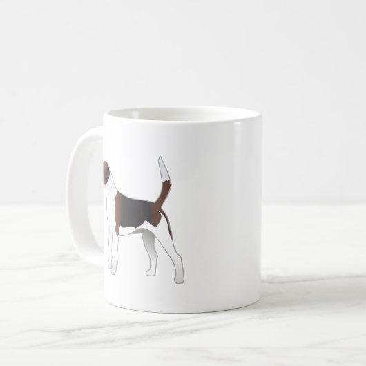 Harrier Basic Breed Hound Hund Illustration Kaffeetasse (Vorderseite Links)