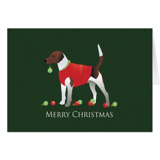 Harrier Beagle Dog Breed Frohe Weihnachtskarte (Vorderseite (Horizontal))