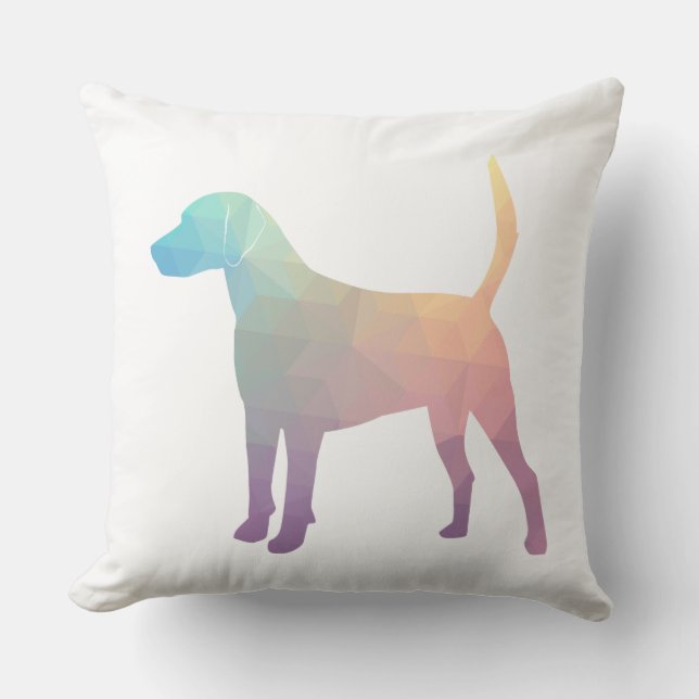 Harrier Beagle Hound Dog Geometrische Silhouette Kissen (Vorderseite)