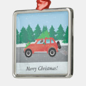 Harrier Dog Driving a Car - Weihnachtsbaum oben Ornament Aus Metall (Links)