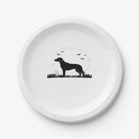 Harrier Dog � Halloween Moon Silhouette Classic T- Pappteller (Vorderseite)