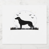 Harrier Dog � Halloween Moon Silhouette Classic T- Schaumweinetikett (Einzelnes Label)