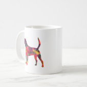 Harrier Dog Silhouette für farbiges geometrisches  Kaffeetasse (Vorderseite Links)