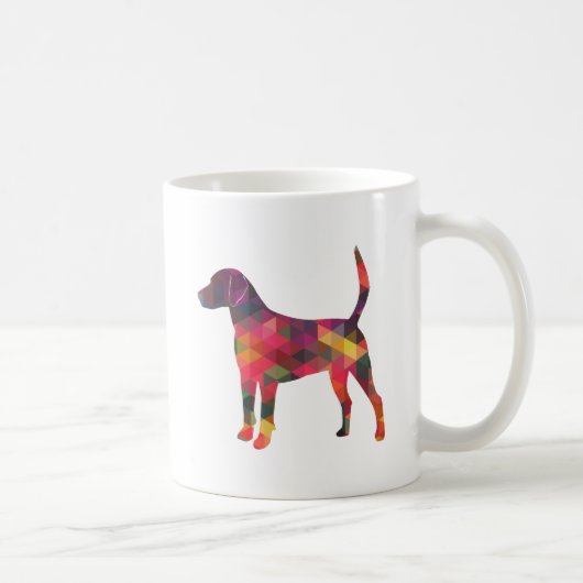 Harrier Dog Silhouette für farbiges geometrisches  Kaffeetasse (Rechts)