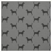 Harrier Dog Silhouetten Grau und Schwarz Gemustert Stoff (Muster)