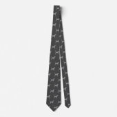 Harrier Dog Silhouetten Pattern Gray Neck Tie Krawatte (Vorderseite)