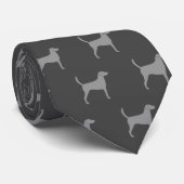 Harrier Dog Silhouetten Pattern Gray Neck Tie Krawatte (Gerollt)
