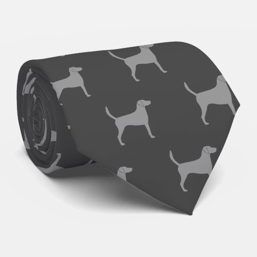 Harrier Dog Silhouetten Pattern Gray Neck Tie Krawatte (Gerollt)