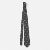 Harrier Dog Silhouetten Pattern Gray Neck Tie Krawatte (Rückseite)
